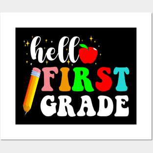 Hello First Grade Team 1st Grade Back to School Teacher Kids Posters and Art